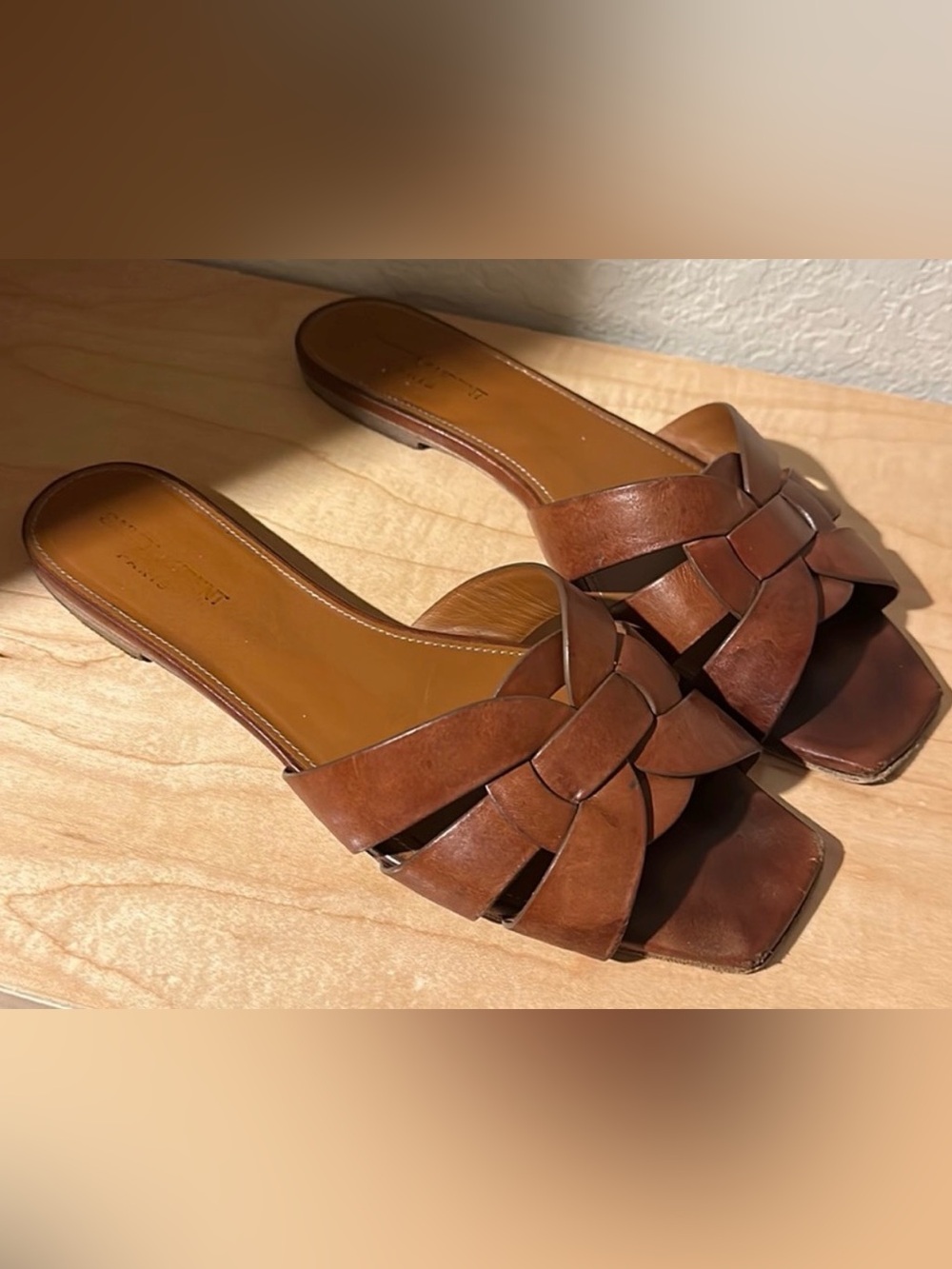 Yves Saint Laurent Brown Leather Sandals